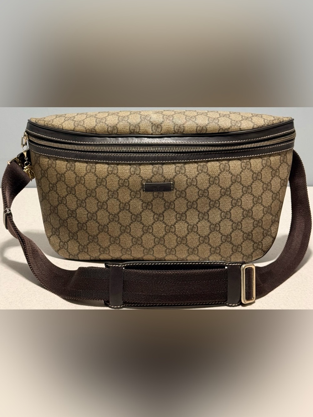 Gucci Classic GG Supreme Canvas Waist Belt, Crossbody Bag.